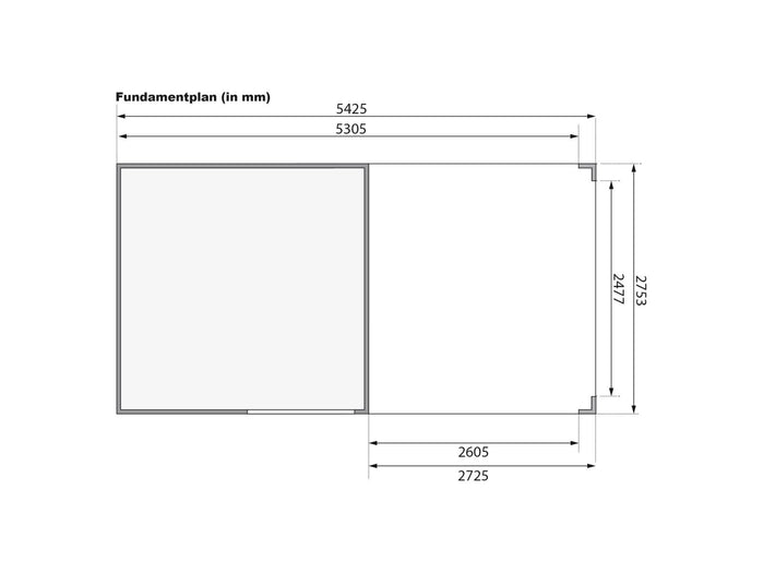 Karibu Gartenhaus Qubic 2 terragrau inkl. 2,70 m Anbaudach