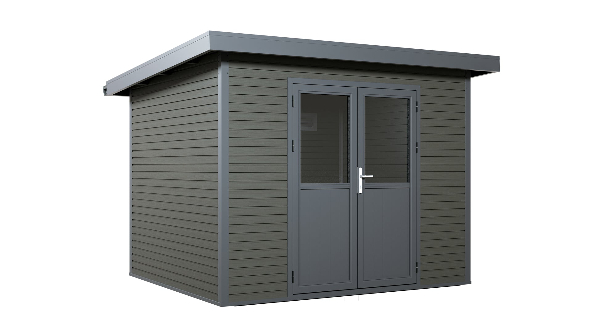 WPC Gartenhaus Linia 2824 inkl. Dachrinnen-Set, 2-farbig in Grau/Anthrazit