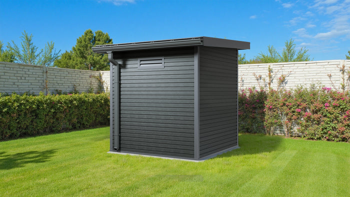 WPC Gartenhaus Linia 2020 inkl. Dachrinnen-Set, 2-farbig Grau/Anthrazit