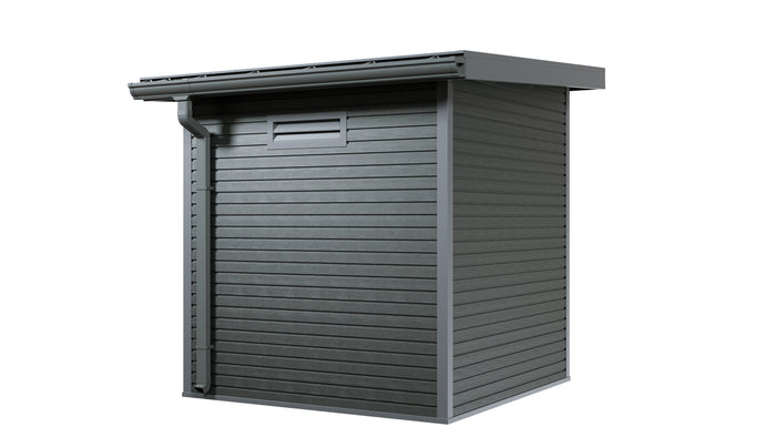 WPC Gartenhaus Linia 2020 inkl. Dachrinnen-Set, 2-farbig Grau/Anthrazit
