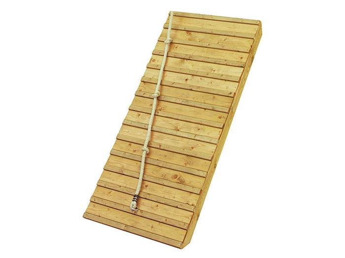 Karibu Stelzenhaus Benjamin terragrau + Rutsche blau + Holzrampe