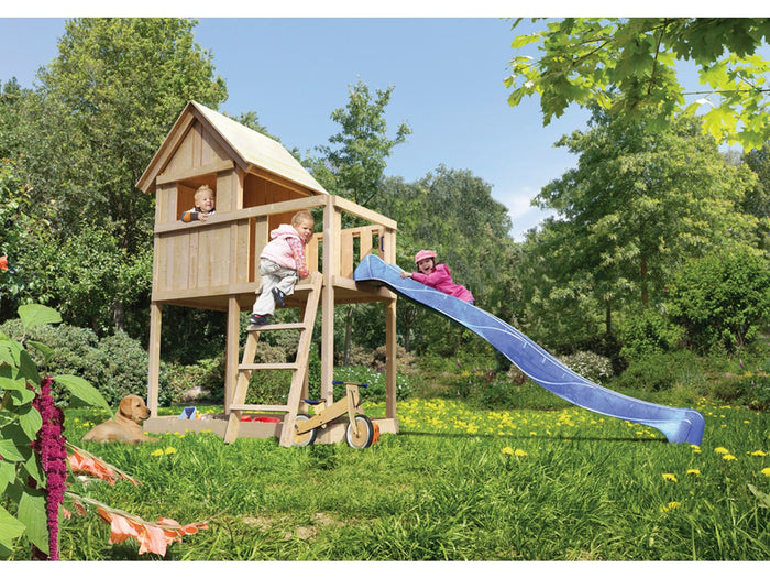 Karibu Stelzenhaus Frieda + Rutsche blau