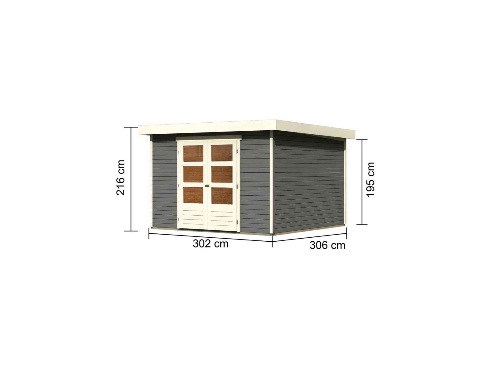 Karibu Gartenhaus Askola 6 terragrau 19 mm