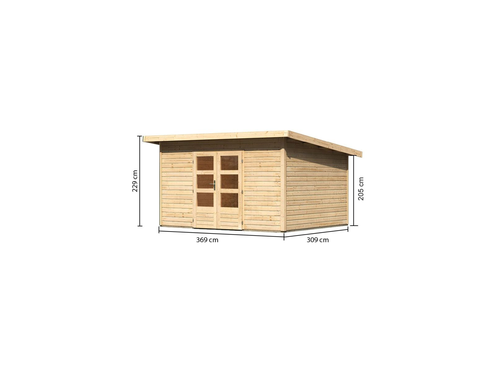 Karibu Gartenhaus Northeim 4 natur 38 mm