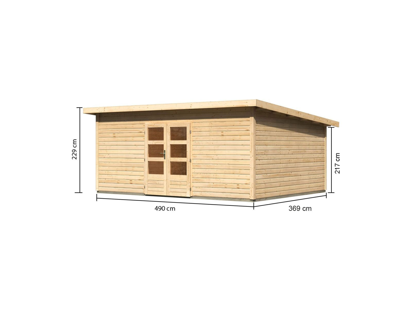 Karibu Gartenhaus Northeim 6 natur 38 mm