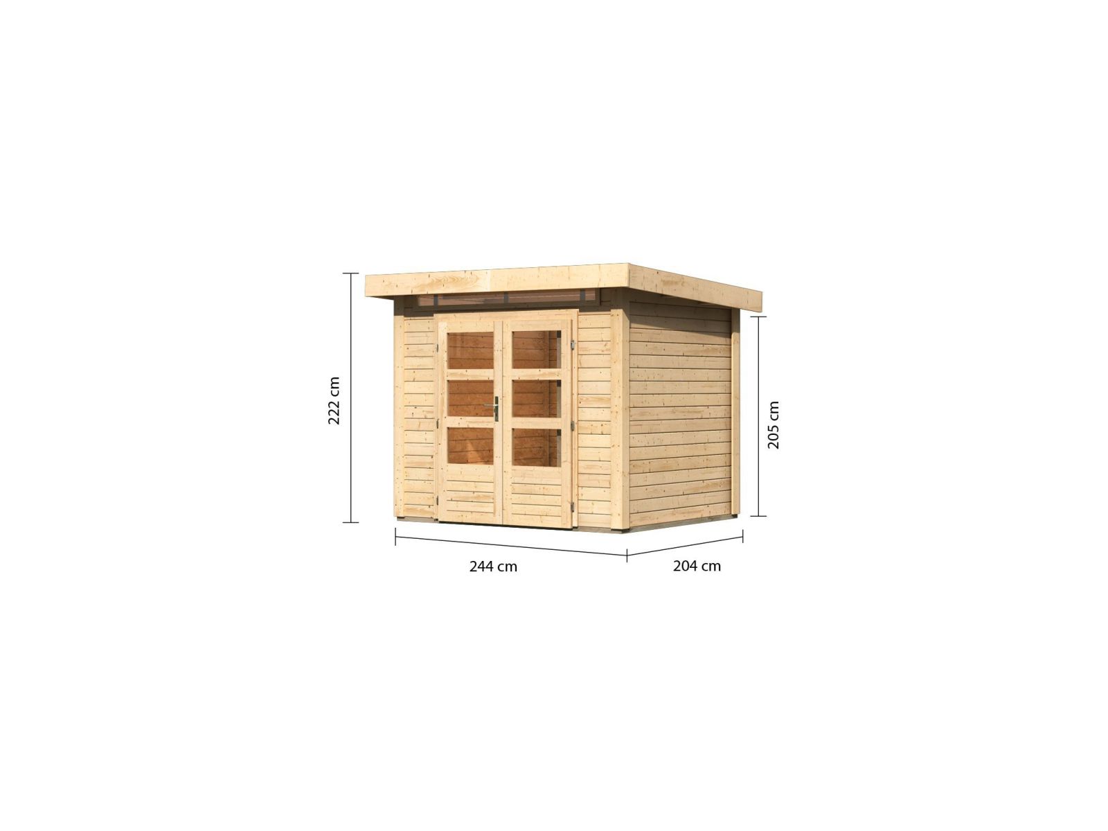 Karibu Gartenhaus Kandern 2 natur 28 mm