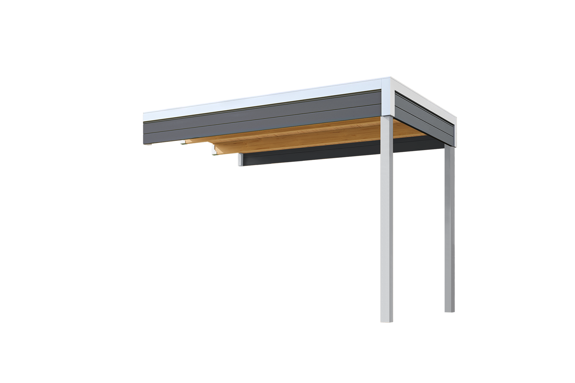 Weka Anbaudach 2 für Batu 1, 300 x 200 cm, Dunkelgrau