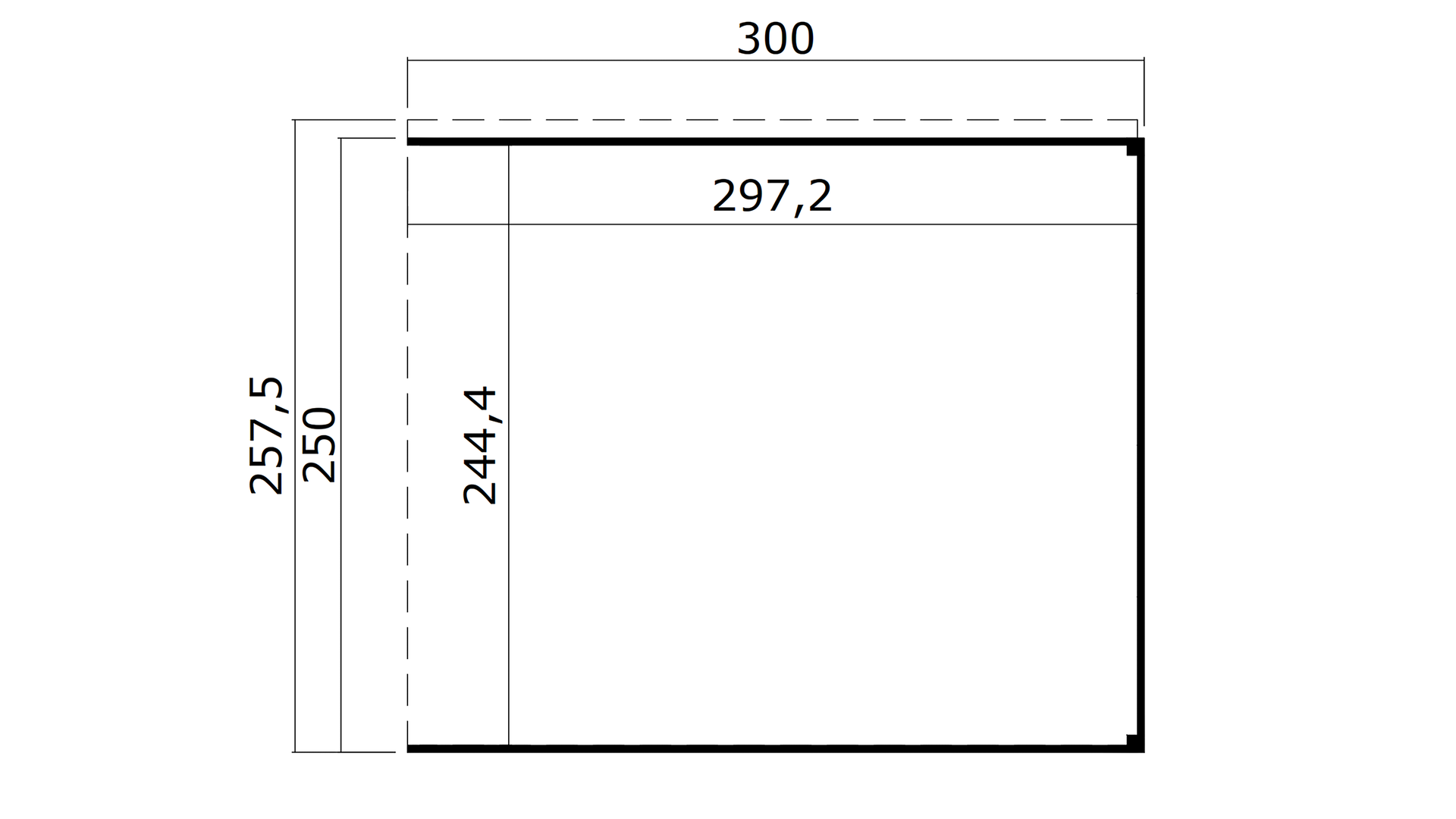 Weka Anbaudach 2 für Batu 2, 300 x 250 cm, Hellgrau