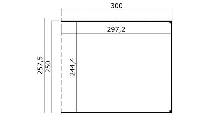 Weka Anbaudach 2 für Batu 2, 300 x 250 cm, Hellgrau