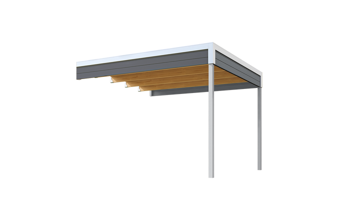 Weka Anbaudach 2 für Batu 3, 300 x 300 cm, Dunkelgrau