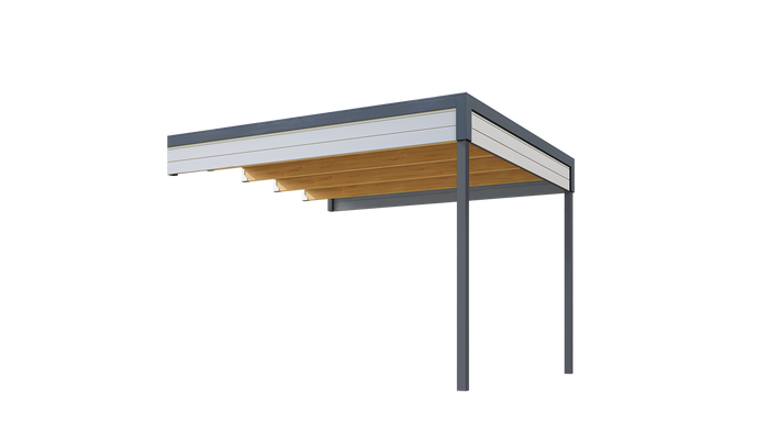 Weka Anbaudach 2 für Batu 3, 300 x 300 cm, Hellgrau
