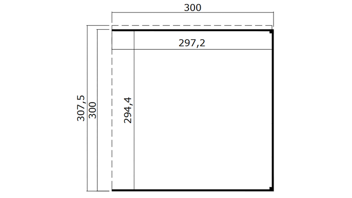 Weka Anbaudach 2 für Batu 3, 300 x 300 cm, Hellgrau