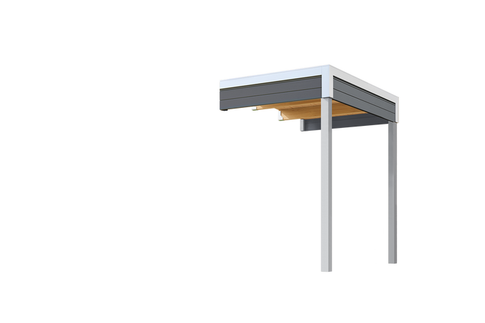 Weka Anbaudach 1 für Batu 1, 150 x 200 cm, Dunkelgrau