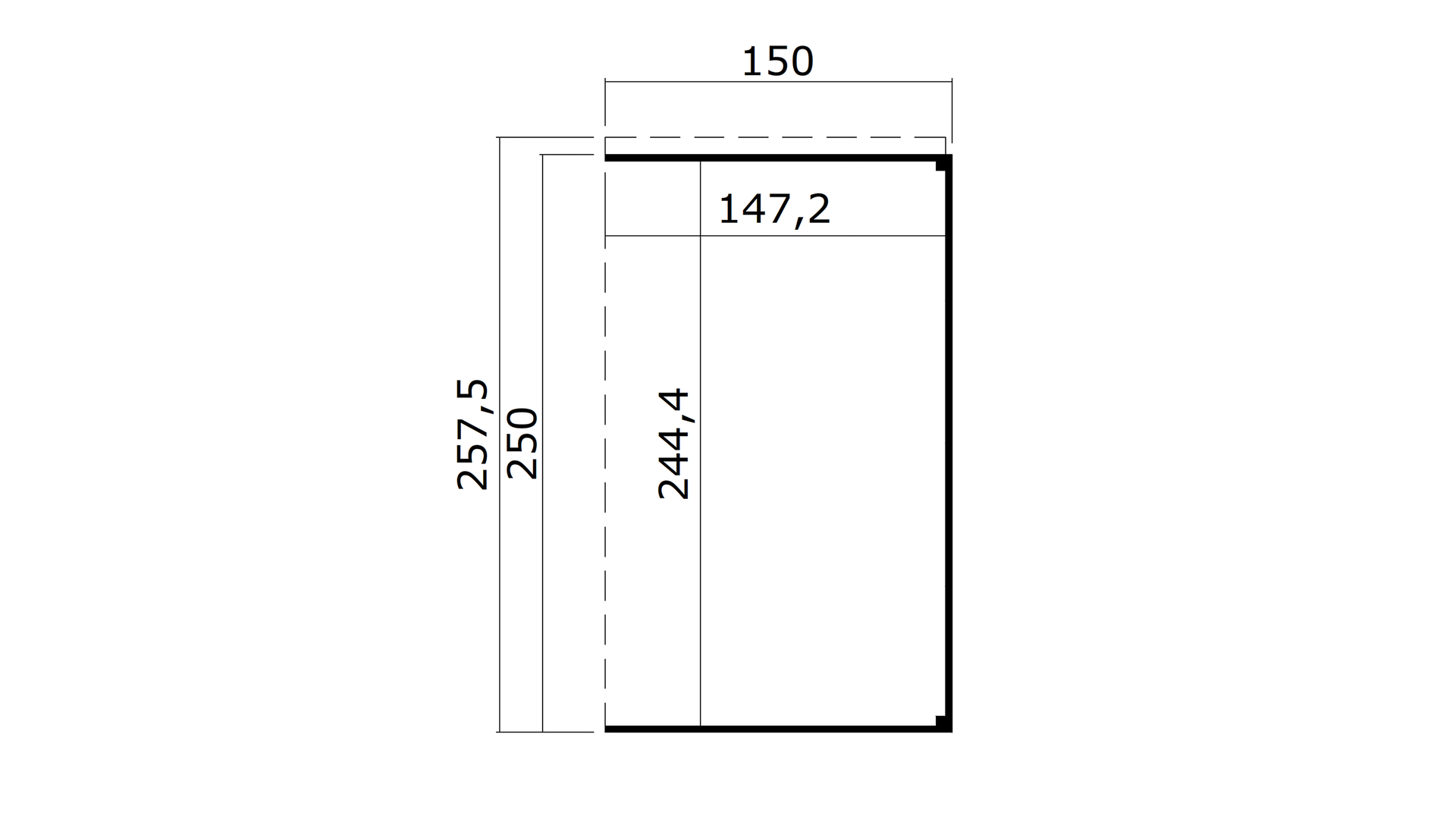 Weka Anbaudach 1 für Batu 2, 150 x 250 cm, Hellgrau