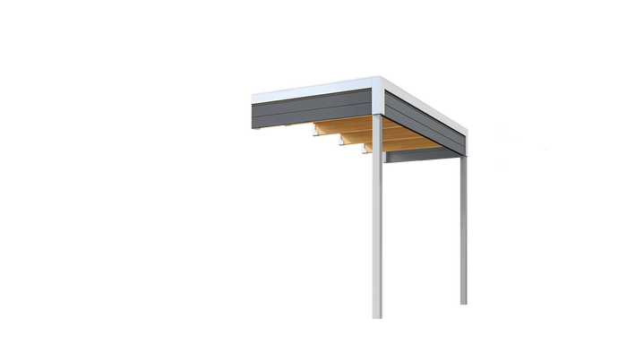 Weka Anbaudach 1 für Batu 3, 150 x 300 cm, Dunkelgrau