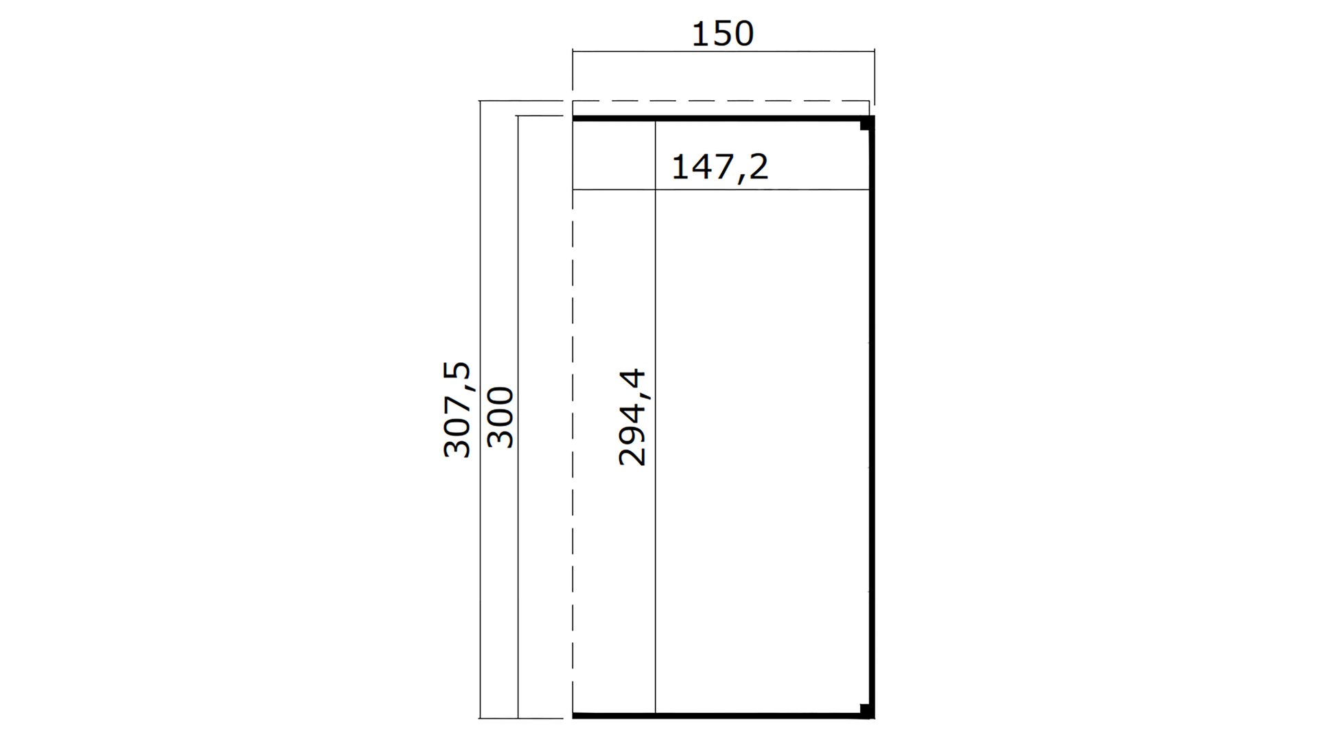 Weka Anbaudach 1 für Batu 3, 150 x 300 cm, Hellgrau