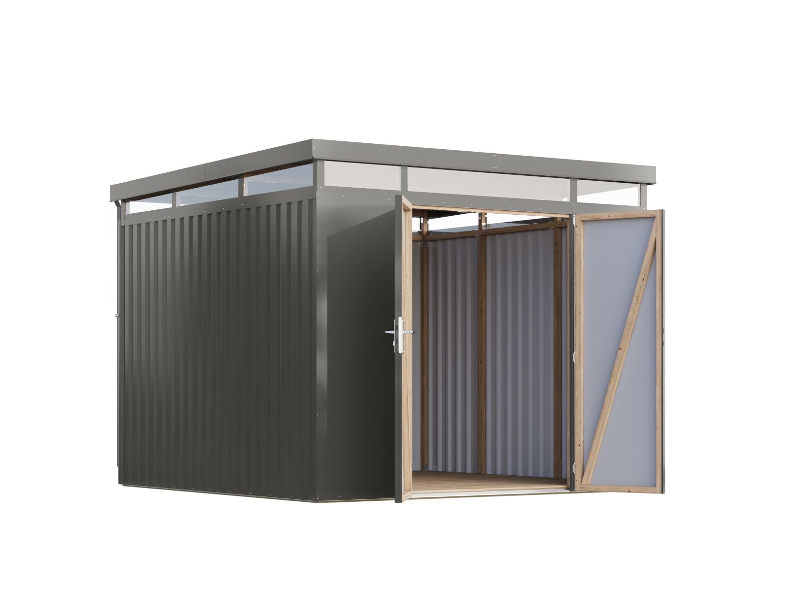 Karibu Metallhaus Aurum 3,5 in Graualuminium