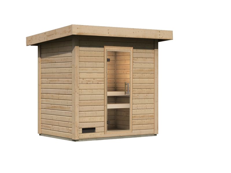 Karibu Saunahaus Caapi 2  38 mm - ohne Ofen - inkl. Klarglastür und Fußboden