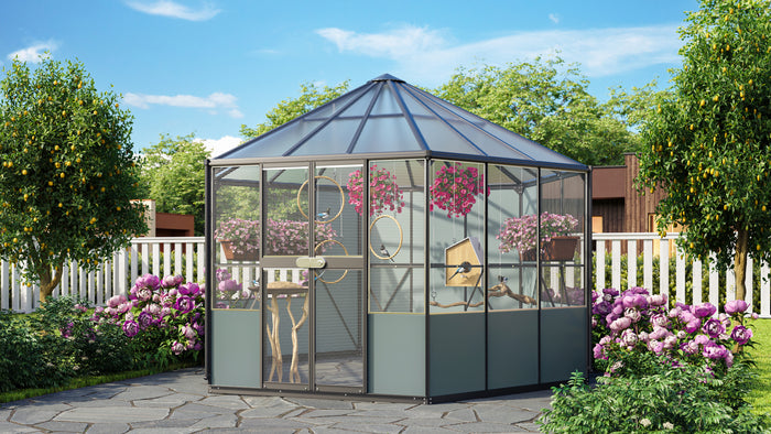 Vitavia Vogelvoliere Circus 9000 in schwarz, inkl. Fundament