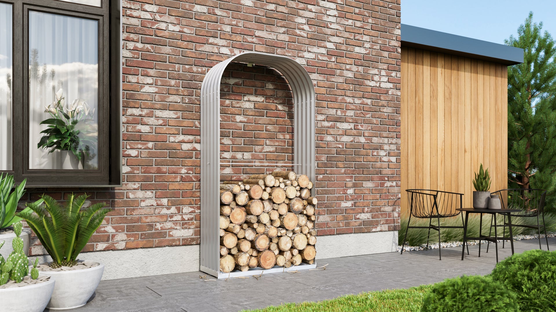 Vitavia Kaminholzregal Ardor 401, hoch, blank