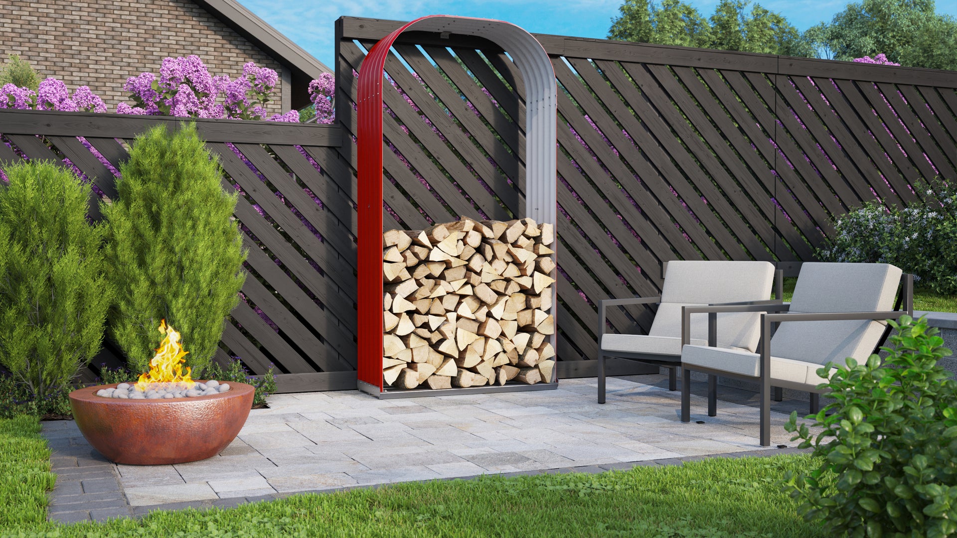 Vitavia Kaminholzregal Ardor 401, hoch, rubin