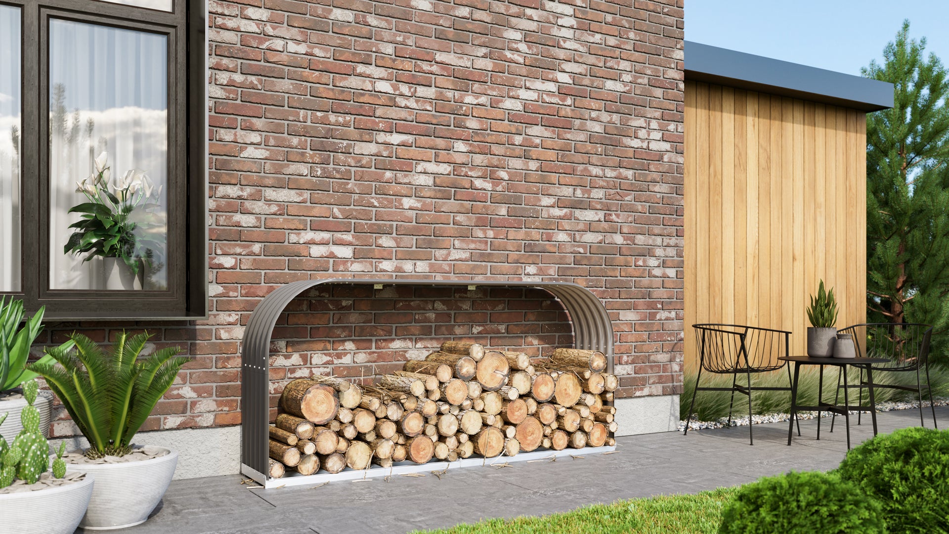 Vitavia Kaminholzregal Ardor 401, flach, granit