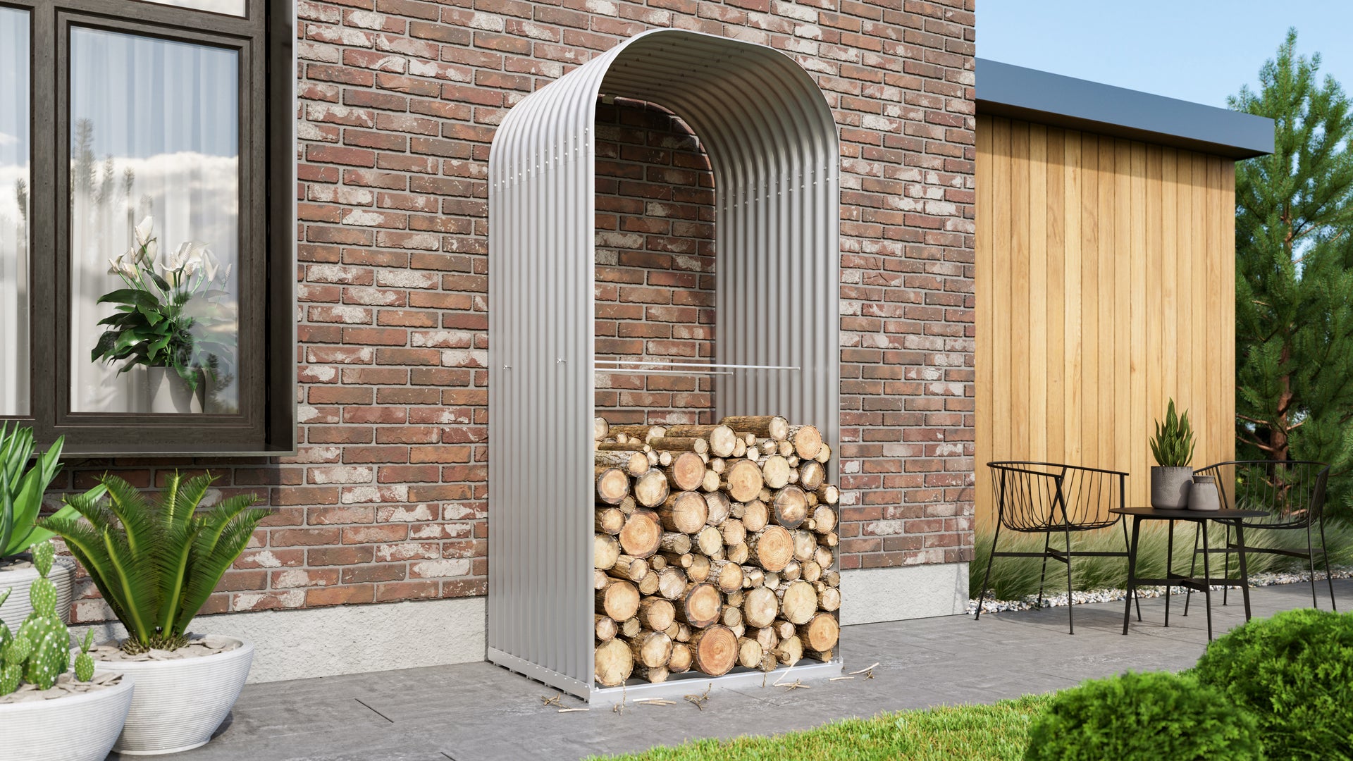 Vitavia Kaminholzregal Ardor 858, hoch, blank