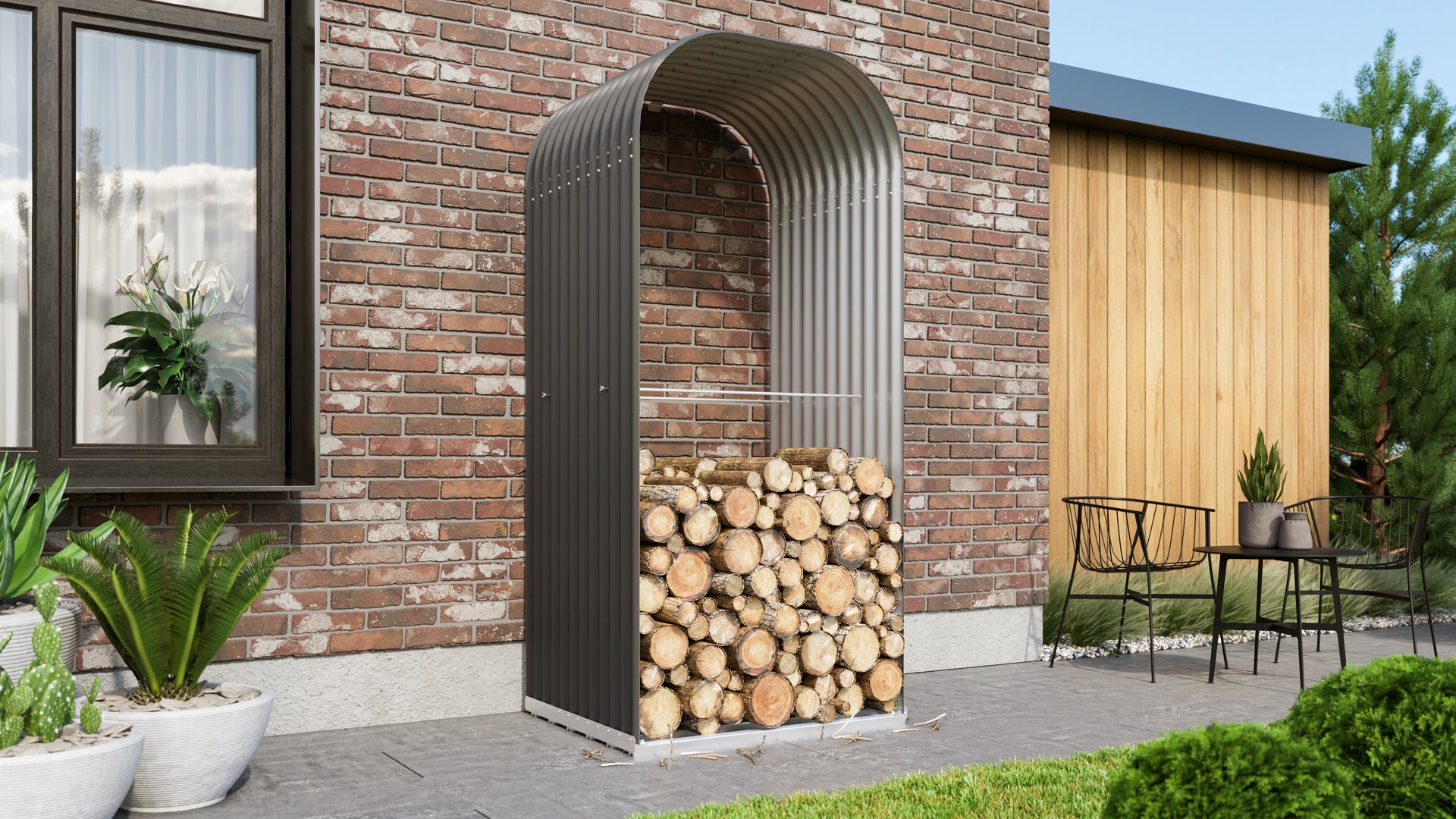 Vitavia Kaminholzregal Ardor 858, hoch, granit