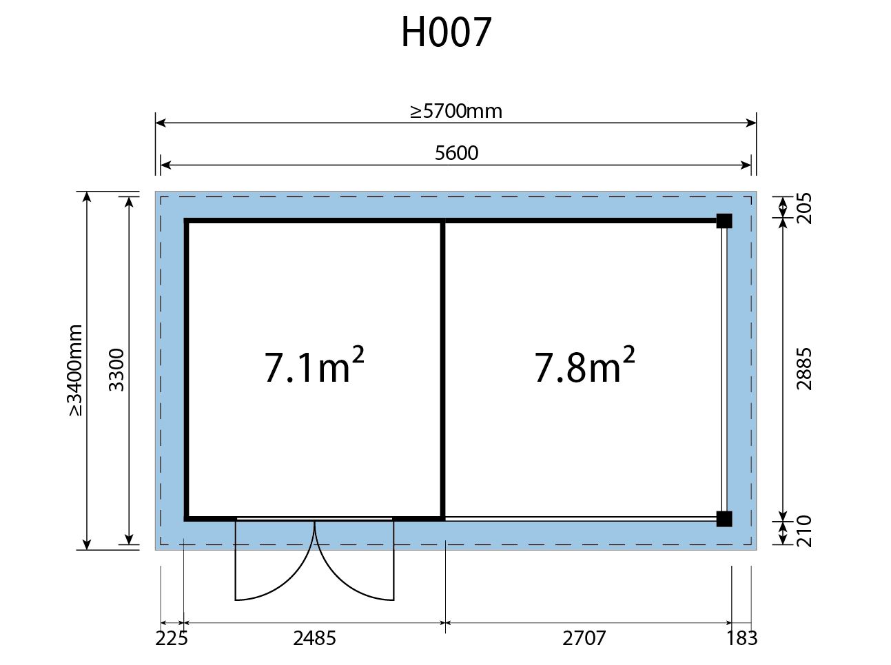 WPC Gartenhaus Linia 5228 mit Anbaudach und Rückwand, inkl. Dachrinnen-Set, Anthrazit