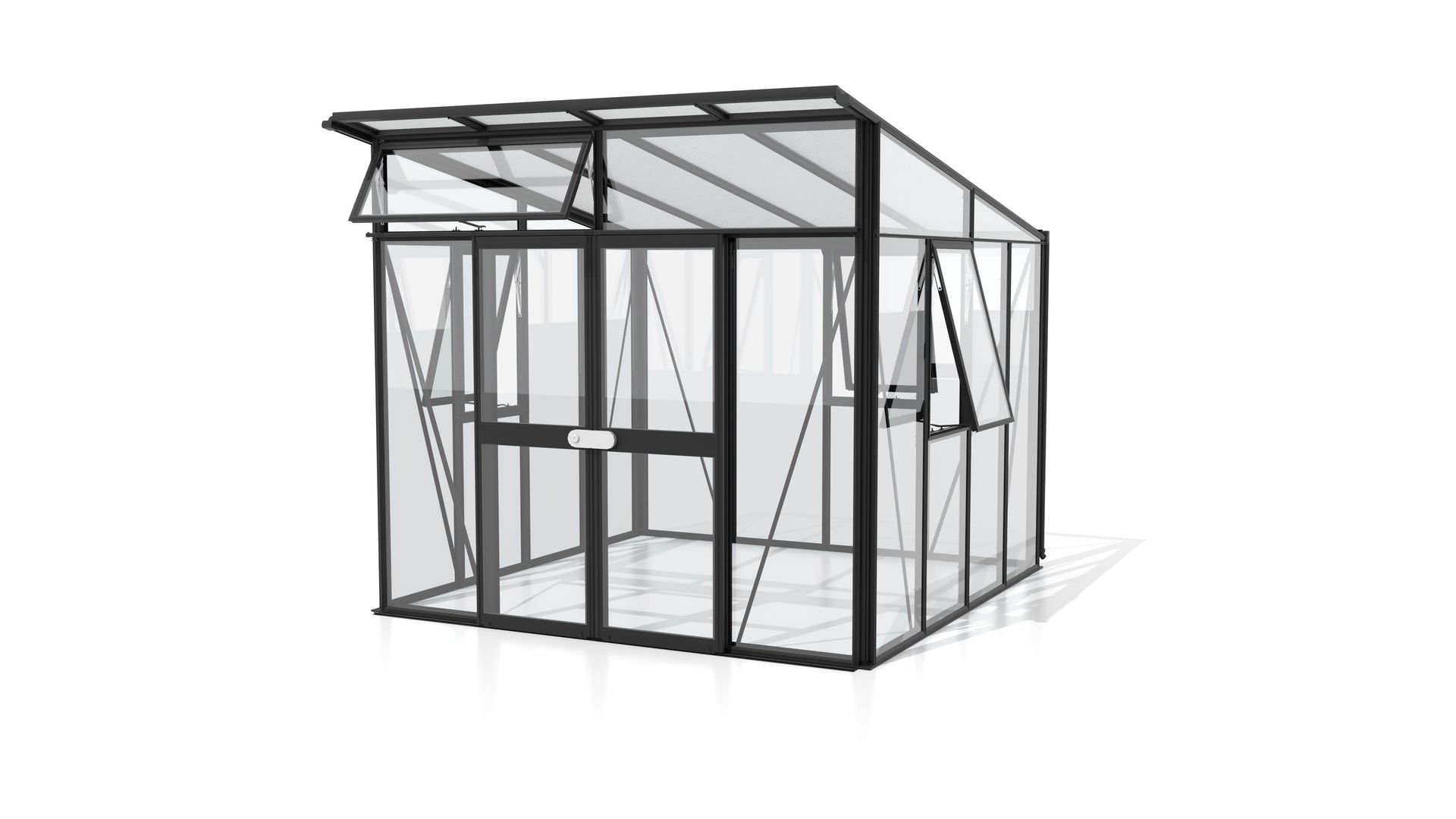 Vitavia Gewächshaus Aphrodite 7800 3 mm ESG / HKP 10 mm, Schwarz