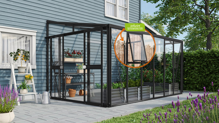 Vitavia Gewächshaus Athena 10200 ESG/HKP, Schwarz