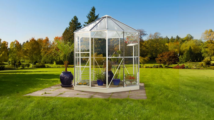 Vitavia Gewächshaus Hera 4500 ESG/HKP in weiß, inkl. Fundament