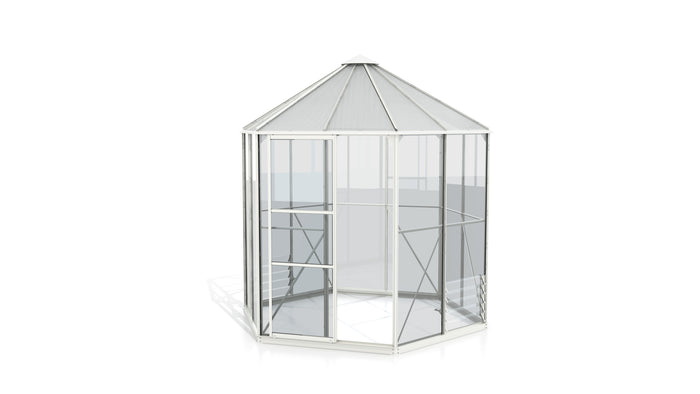 Vitavia Gewächshaus Hera 4500 ESG/HKP in weiß, inkl. Fundament