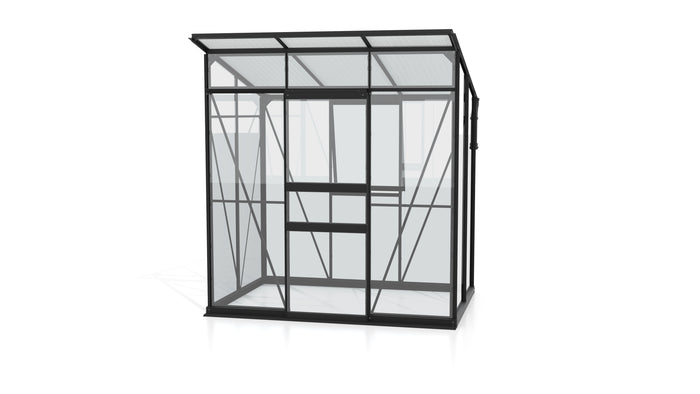 Vitavia Gewächshaus-SET Palma 3250 ESG/HKP schwarz, inkl. Hochbeet Linus IN-OUT, inkl. Mäusegitter für Hochbeete und Metallsieb-Set