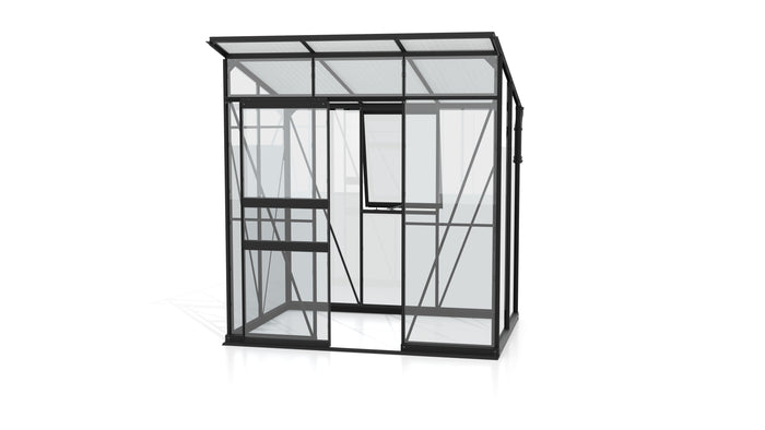 Vitavia Gewächshaus-SET Palma 3250 ESG/HKP schwarz, inkl. Hochbeet Linus IN-OUT, inkl. Mäusegitter für Hochbeete und Metallsieb-Set