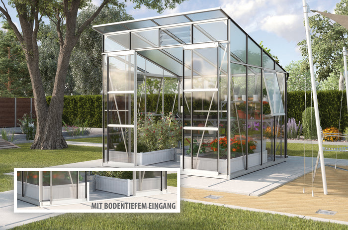 Vitavia Gewächshaus Playa 7600 Alu, ESG 3mm/HKP 6mm, inkl. Stahlfundament