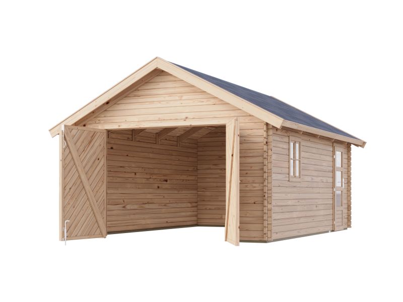 Karibu Blockbohlengarage 40 mm natur