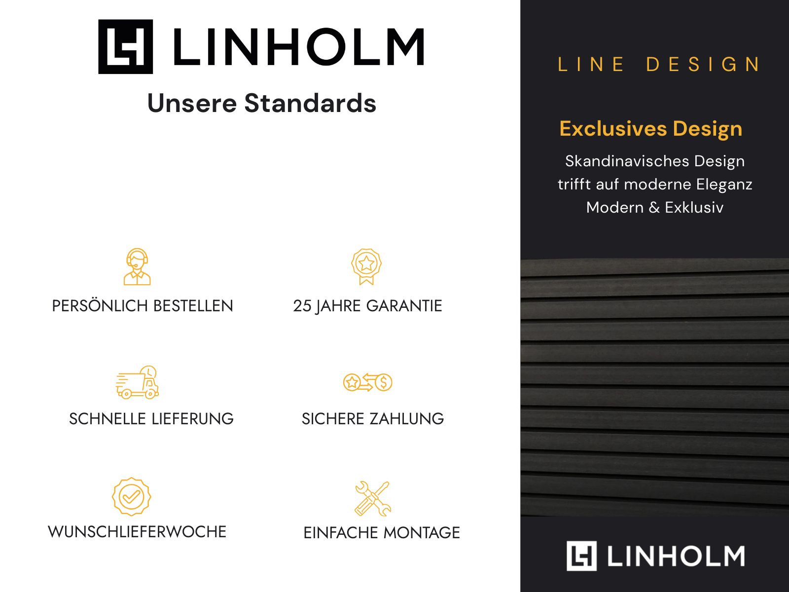 Linholm WPC Gartenhaus Linia 2828 inkl. Dachrinnen-Set, 2-farbig in Grau/Anthrazit