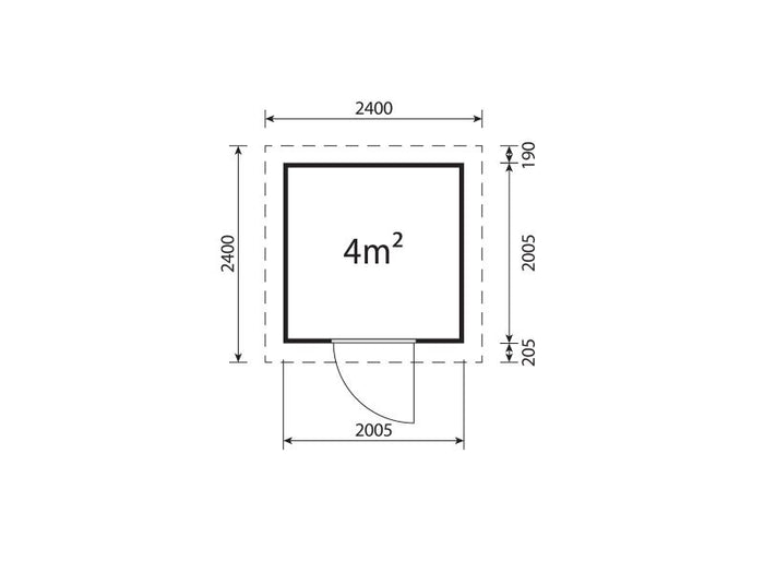 WPC Gartenhaus Linia 2020 inkl. Dachrinnen-Set, 2-farbig Grau/Anthrazit