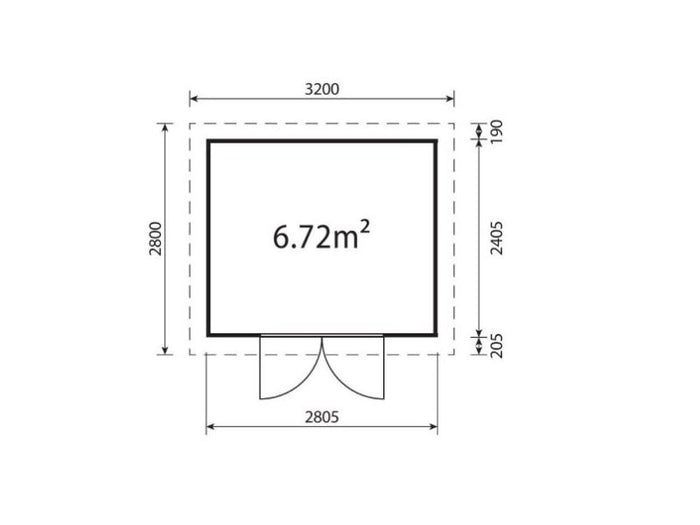 WPC Gartenhaus Linia 2824 inkl. Dachrinnen-Set, 2-farbig in Grau/Anthrazit