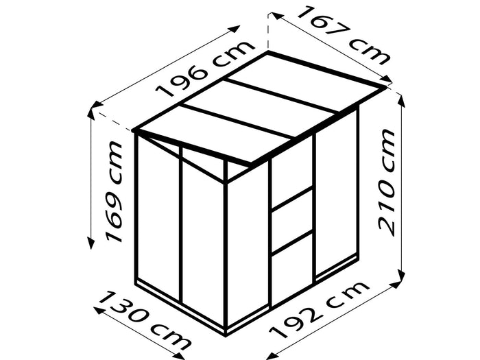 Vitavia Gewächshaus-SET Palma 3250 ESG/HKP schwarz, inkl. Hochbeet Linus IN-OUT, inkl. Mäusegitter für Hochbeete und Metallsieb-Set