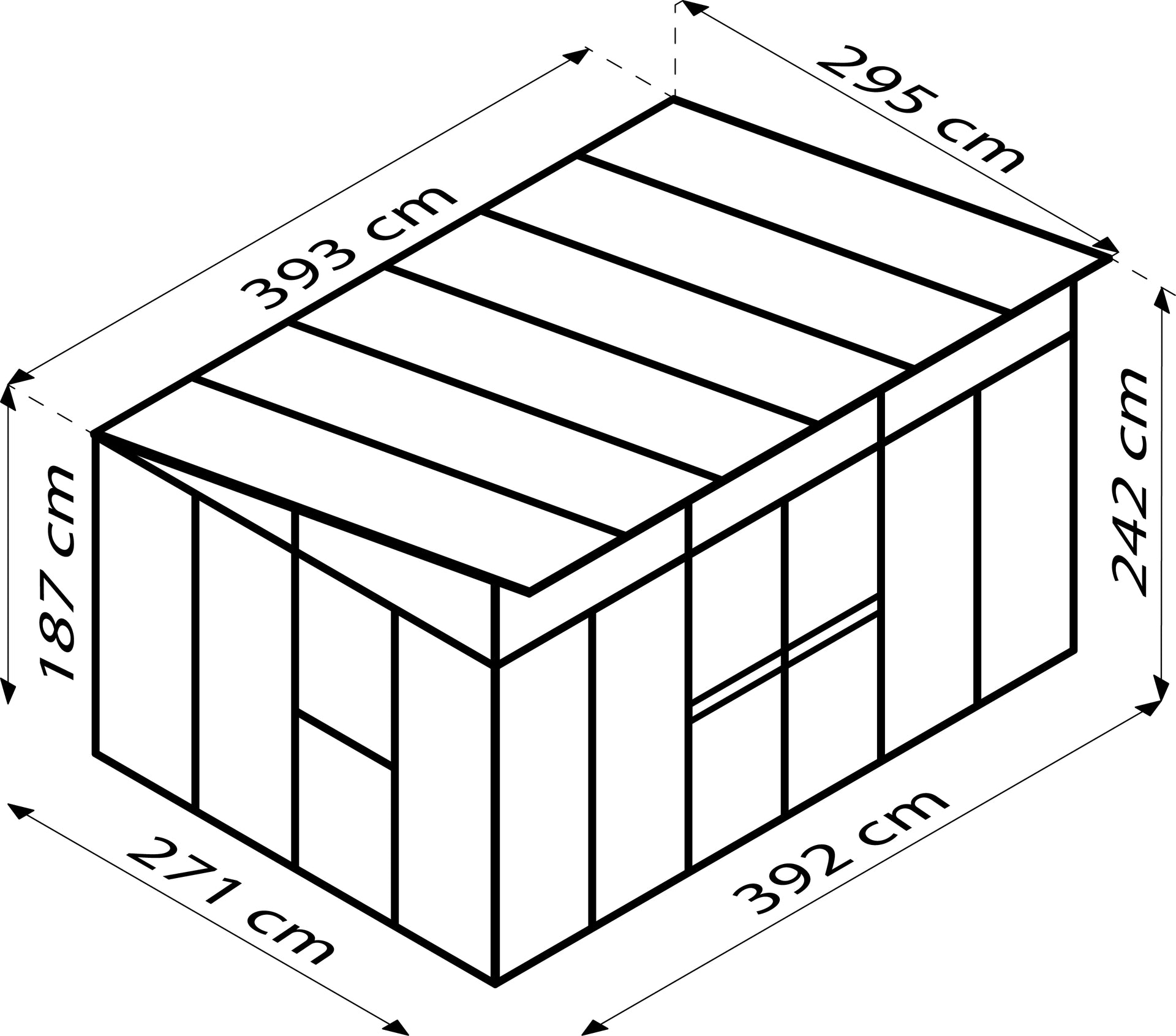 Vitavia Gewächshaus Aphrodite 11500 3 mm ESG / HKP 10 mm Schwarz