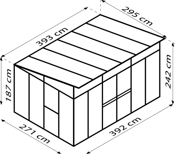 Vitavia Gewächshaus Aphrodite 11500 3 mm ESG / HKP 10 mm Schwarz
