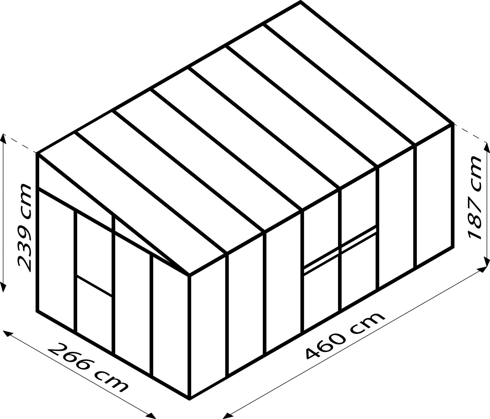 Vitavia Gewächshaus Athena 11900 ESG/HKP, Schwarz