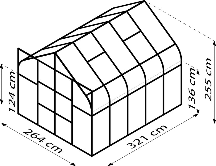 Vitavia Gewächshaus Diana 8300 HKP 4 mm in schwarz