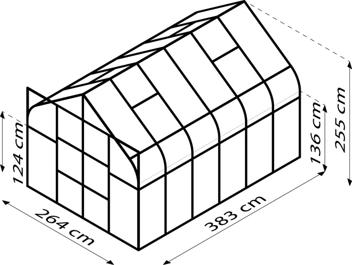 Vitavia Gewächshaus Diana 9900 ESG 3mm, schwarz