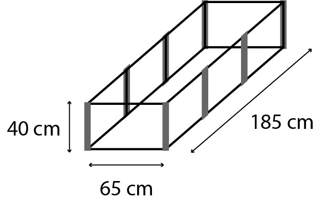 Vitavia Gewächshaus-SET Palma 3250 ESG/HKP schwarz, inkl. Hochbeet Linus IN-OUT, inkl. Mäusegitter für Hochbeete und Metallsieb-Set