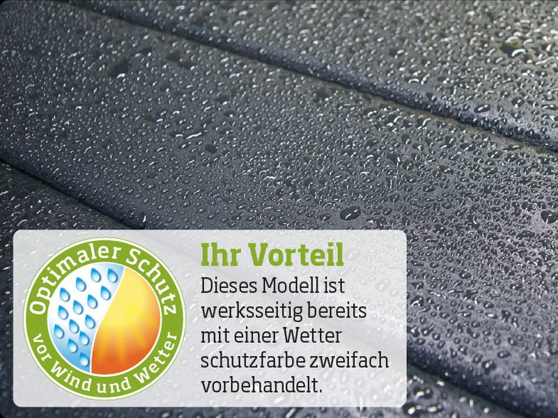 Weka Gartenhaus Designhaus 172 anthrazit inkl. Anbaudach / Fußboden / Dacheindeckung