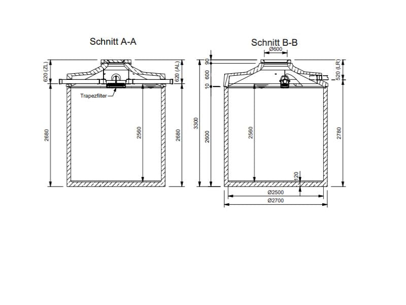Mall Betonzisterne Family 12500 Liter, begehbar, mit Trapezfilter