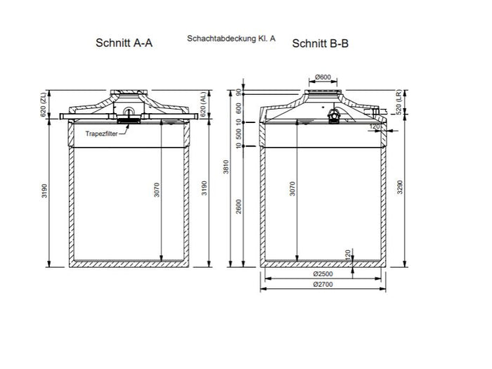 Mall Betonzisterne Family 15000 Liter, begehbar, mit Trapezfilter